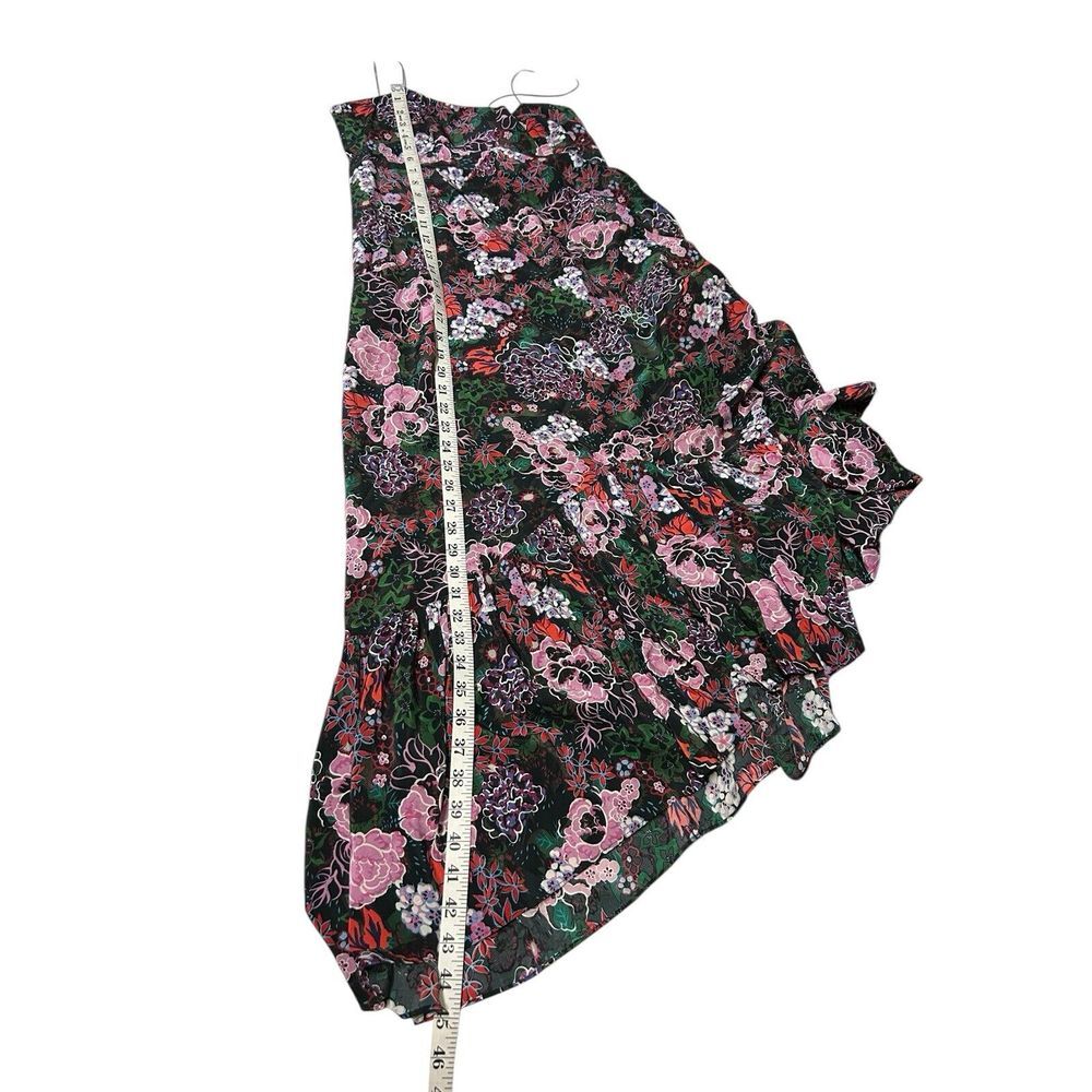 Saloni‎ Women's Floral Print Asymmetrical Hem Midi Dress Multicolor Size 6 - Picture 9 of 9